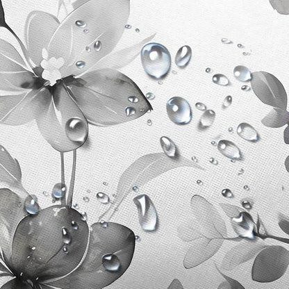 Grey Floral Shower Curtain, Grey Lavender Floral Butterfly Boho Shower Curtains for Bathroom, Farmhous Flower Cute Fabric Shower Curtain Set with 12PCS Hooks, 36X70IN