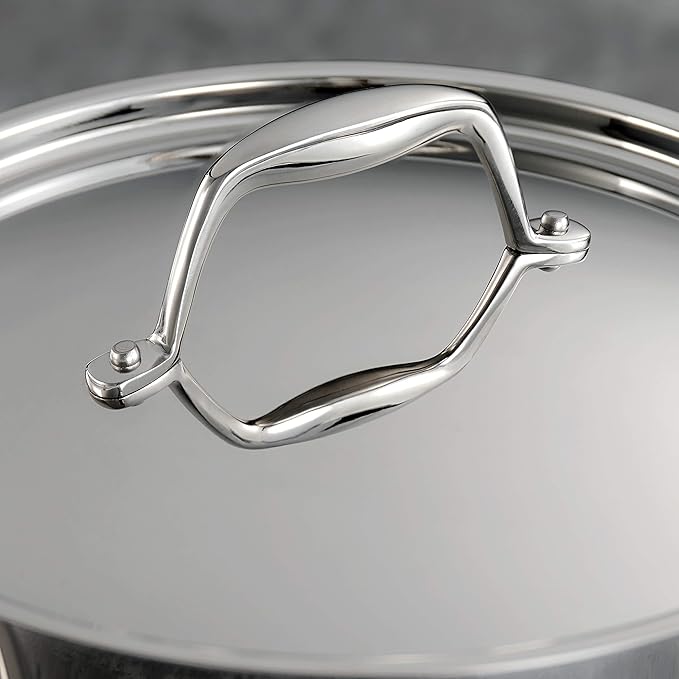 Tramontina Signature Tri-Ply Clad Stainless Steel 3-Quart Saute Pan with Lid, Induction-Ready Cooking Pan, Dishwasher-Safe, NSF-Certified, Made in Brazil