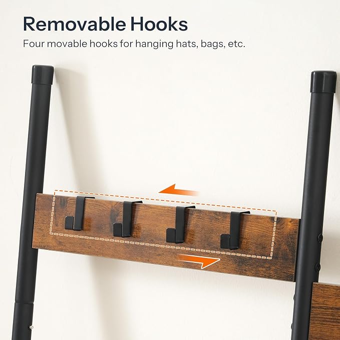 HOOBRO Towel Rack and Blanket Ladder, Blanket Holder for Living Room, Bathroom BK07LB01-BF17CJ01