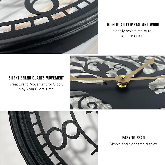 VPDTVK Big Wall Clock - Wall Clocks for Living Room Decor, Quiet and No Ticking Suitable for Wall Decor, Living Room Decoration, Kitchen Decoration