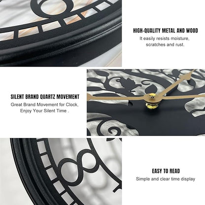 VPDTVK Big Wall Clock - Wall Clocks for Living Room Decor, Quiet and No Ticking Suitable for Wall Decor, Living Room Decoration, Kitchen Decoration