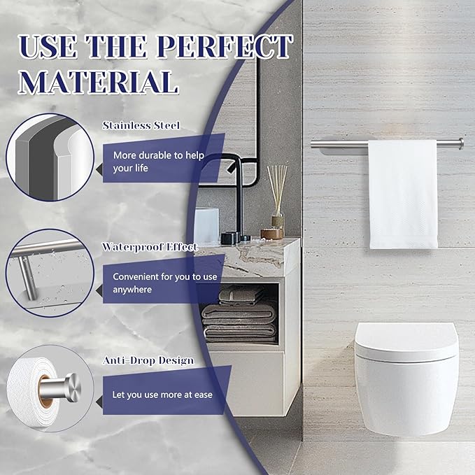 Paper Towel Holder, Self Adhesive or Drilling Paper Towel Holder Under Cabinet, Stainless Steel Paper Towel Holders Wall Mount for Kitchen, Bathroom, Sink, Pantry, Fridge (Sliver)