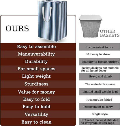 Waterproof Laundry Hamper 75L Collapsible Laundry Basket Extended Cotton Handle Laundry Bag Large Clothes Storage Toy Organization for Bathroom Bedroom Laundryroom College Dorms