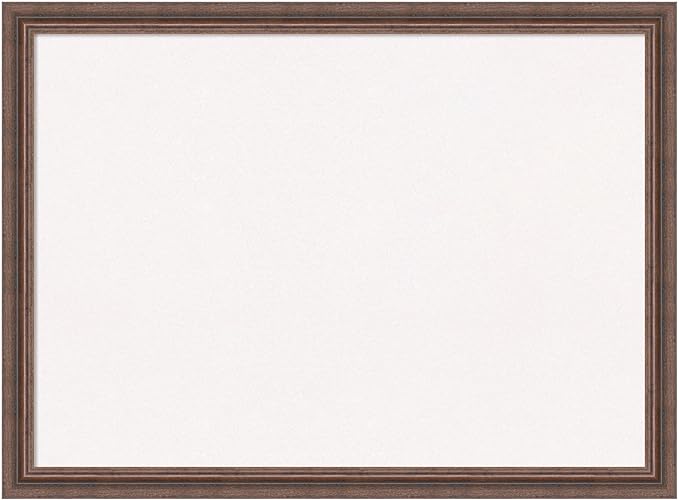 Amanti Art White Cork Board for Wall, 22x30 Vision Board with Brown Wood Frame, Medium Corkboard Office Decor for Home Organization, Country Rustic Corkboard Pinboard to Display Items for Home