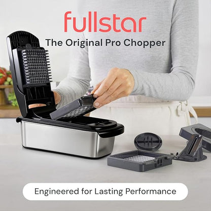 Fullstar The Original Pro Chopper - Vegetable Chopper and Spiralizer, Food Chopper with Container, Fruit Slicer, Kitchen Gadgets & Accessories, Home Essentials (4 in 1, Stainless Steel)