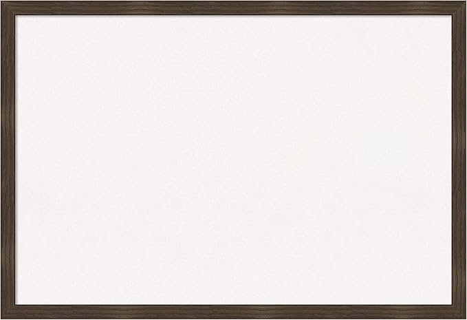 Amanti Art White Cork Board for Wall, 26x38 Vision Board with Brown Wood Frame, Large Corkboard Office Decor for Home Organization, Casual Corkboard Pinboard to display items for home organization