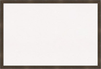 Amanti Art White Cork Board for Wall, 26x38 Vision Board with Brown Wood Frame, Large Corkboard Office Decor for Home Organization, Casual Corkboard Pinboard to display items for home organization