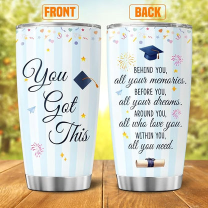 Graduation Gift for Her or Him, Inspirational Quote 20oz Stainless Steel Insulated Travel Mug, Keepsake Tumbler for College High School Senior Celebration