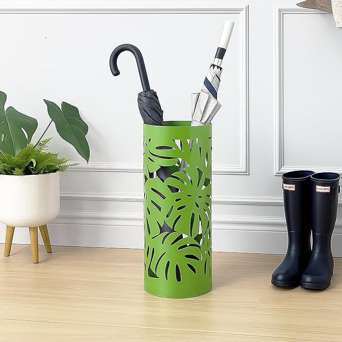 Mango Steam Round Leaf Umbrella Stand, Green