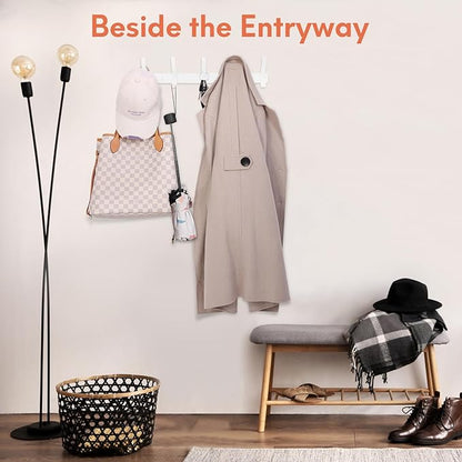 Coat Rack Wall Mount, Coat Hook Wall Mount, Wall Hooks for Hanging, Hat Rack for Walls, Coats Hanger with 10 Hook, Towel Hooks for Bathrooms (2 Pack, White)