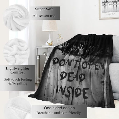 Horror Gothic Blanket,with Zombie Hands Throw Blankets,Gifts for Women Men, Lightweight Soft Fleece Cozy,for Sofa Couch Bed Room Travel,Festival Halloween Spooky Goth Decor,60x80in
