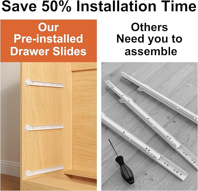Dresser with Clothes Hanging Rack, Pre-Installed Slides for Fast Installation, 3-in-1 Wardrobe Closet with Drawers and Shoe Shelves, Modern Wood Storage Armoire for Bedroom,Natural Oak