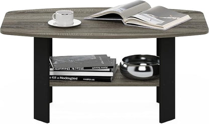Furinno Simple Design Coffee Table, French Oak Grey/Black