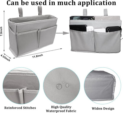 Sugaroom Bedside Storage Caddy, Bunk Bed Organizer Bed Storage Pocket Bedside Organizer Hanging Bed Storage Caddy for College Dorm Room, Hospital Bed Rails, Baby Bed, Camp
