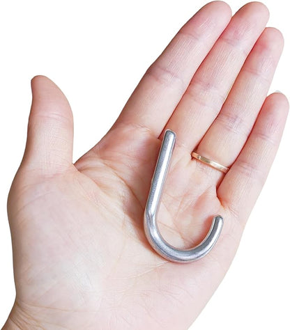 Heavy Duty Stainless Steel 316 Wall Hook, Marine Grade Wall Hanging Key Clothing Single Coupler, Garage Hook Storage Utility Hooks (Type J-4pcs)