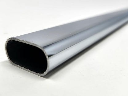 10-Case ProPack Welded Steel Oval Polished Chrome Wardrobe Closet Rods - 98 7/16" (8' 2-7/16") Length – Heavy-Duty Construction