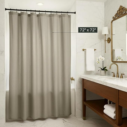 Preston Lane Stonebridge Linen Cotton Shower Curtain, 72" x 72" – 67% Linen 33% Cotton Blend, Fabric Bathroom Curtain with Reinforced Holes with Stitching, Made in Portugal, Eucalyptus