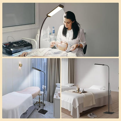LED Floor Lamp, Reading Lamps Adjustable Stepless Colors & Brightness Standing Lamp, Nail Tech Lamp, Lash Light for Eyelash