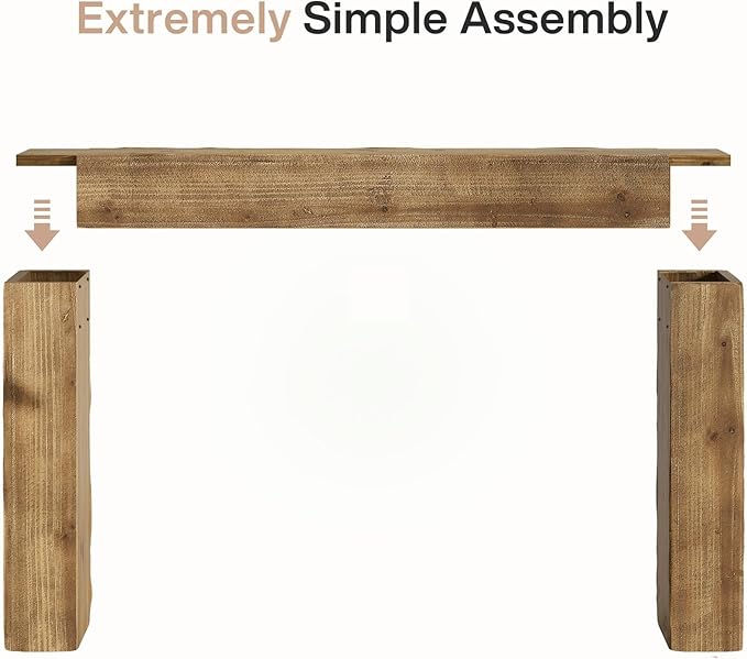 Tribesigns 63-Inch Solid Wood Console Sofa Table, Farmhouse Long Entryway Table Behind Couch for Living Room, Entrance, Hallway, Foyer, Easy Assembly (Light Brown)