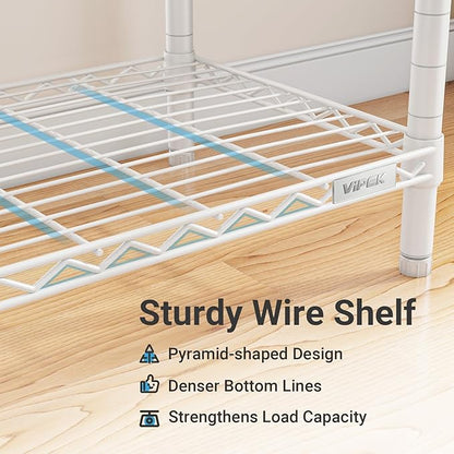 VIPEK V5C Medium Covered Clothes Rack Heavy Duty Portable Closet Wardrobe, Freestanding White Clothing Rack with Grey Upgarded Polyester Cover, Adjustable Custom Closet Rack, 56.7" Lx15.7 Wx76.4 H