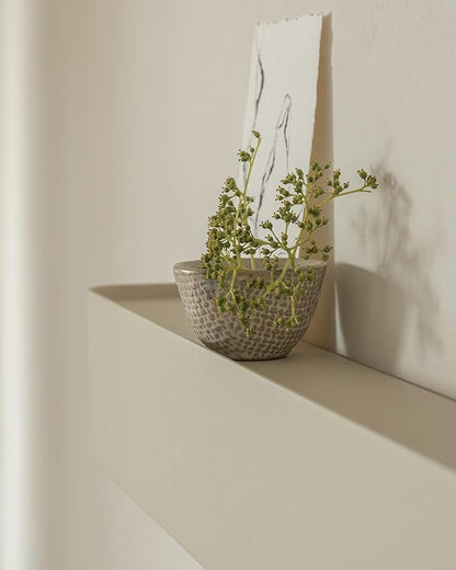 Kazai.® Coat Rack Wall Mount with Shelf 'Tone' | Modern Design Coat Hanger with Hidden Hooks and Storage | Hat Rack with Shelf in Metal | Wall-Mounted Purse Organizer | Taupe