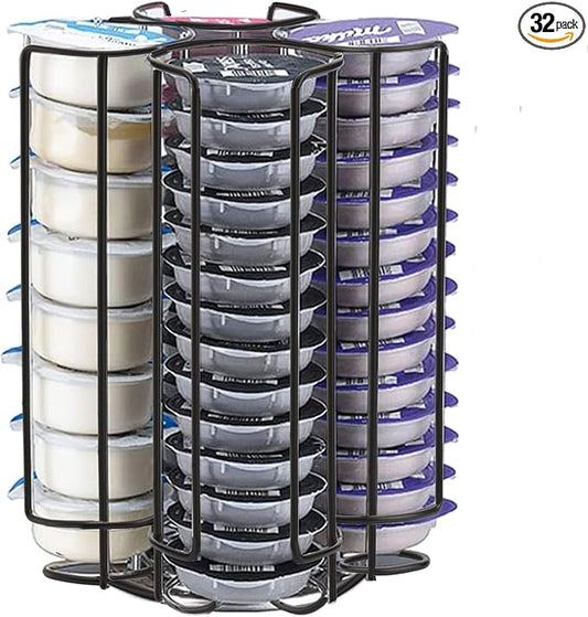 Frcctre Metal Cocktail Capsule Holder Capsules Storage Carousel Organizer, Compatible with Bartesian Cocktail Capsules, Hold Up to 32 Capsule Pods