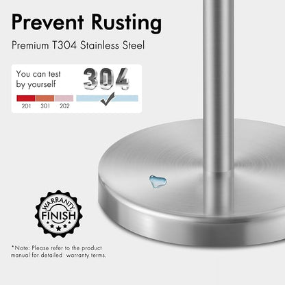 KES Toilet Paper Storage Stand, Freestanding Bathroom Toilet Paper Holder Storage for 3 Rolls SUS304 Stainless Steel Brushed Nickel, BPS201S39-2