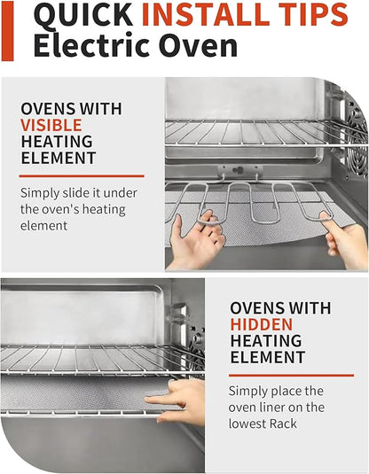 Oven Liners for Bottom of Oven - 4 Pack Large Heavy Duty Oven Mats, 17"x 25" Reusable Matt Liner for Electric, Gas, Toaster Ovens & Grills, BPA & PFOA Free, Kitchen Essentials, Copper