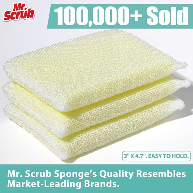 Sponges Kitchen Scrub Dish Sponge Scouring Pad, 6 Pack Cleaning Brush Dishwasher Soap Supplies, Dishwashing Dinnerware Towels Sink Pan Pot Cloth Rags Holder Bathroom Bathtub (Multi Color)
