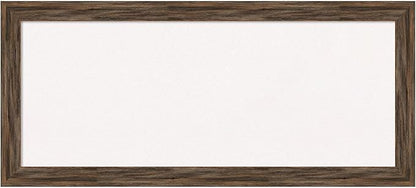 Amanti Art White Cork Board for Wall, 15x33 Vision Board with Brown Wood Frame, Medium Corkboard Office Decor for Home Organization, Rustic Farmhouse Corkboard Pinboard to display items for home