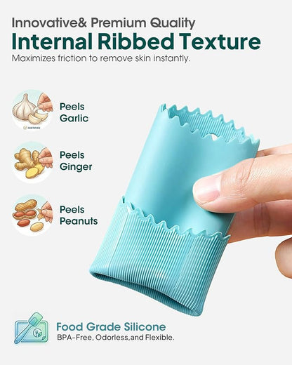 Silicone Garlic Peeler Tube(3pack) - Roller Garlic Peeling Tool for Quick Skin Removal, Odor-Free Hand Garlic Stripper Kitchen Gadget for Meal Prep & Cooking