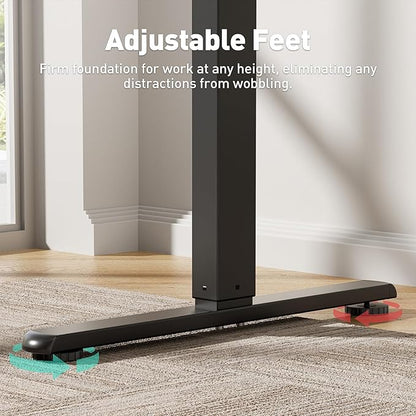 Electric Standing Desk Adjustable Height 63 x 24 Inch, Large Sit Stand Desk, Stand up Desk for Home Office, Computer Workstation (Spliced Desktop,Carbon Fiber Black)