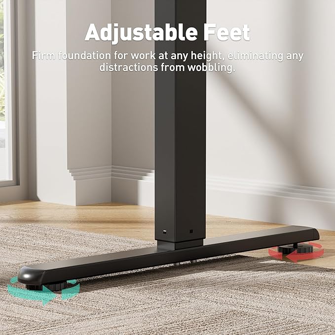 Electric Standing Desk Adjustable Height 48 x 24 Inch, Sit Stand Desk, Stand up Desk for Home Office, Computer Workstation (Spliced Desktop,Black)