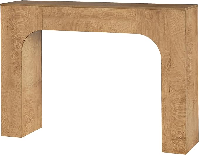 GarveeHome 47 in Farmhouse Console Table, Narrow Wood Entryway Table Behind Couch, Slim Rustic Hallway Furniture for Living Rooms, Foyers & Apartments, Deep Oak