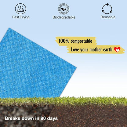 MoLKENE Swedish Dishcloths, Reusable Soft Kitchen Towels, Absorbent Sponge Cleaning Cloths, Washable Quick Drying, 6 Pack, Assorted