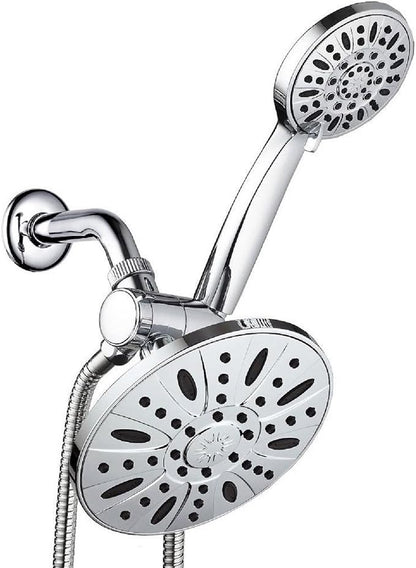 AquaDance 7" Premium High Pressure 3-Way Rainfall Combo Combines The Best of Both Worlds-Enjoy Luxurious Rain Showerhead and 6-Setting Hand Held Shower Separately or Together, Chrome