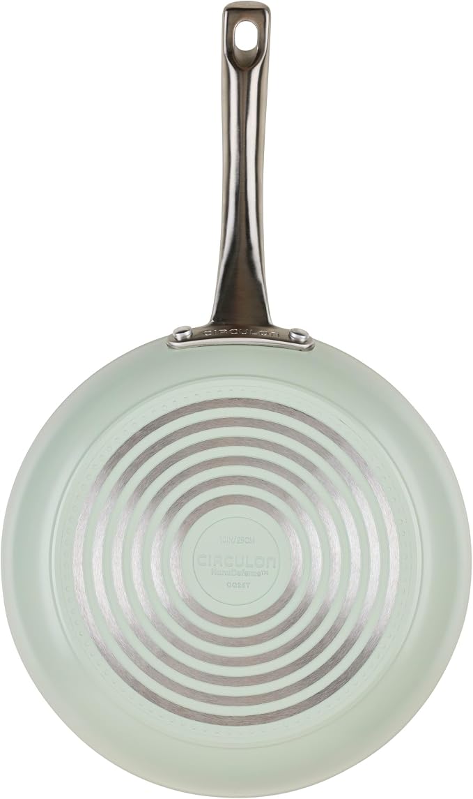 Circulon Halo with LaserDefense Ceramic Nonstick Cookware Set, 11-Piece Pots and Pans Set, Sage