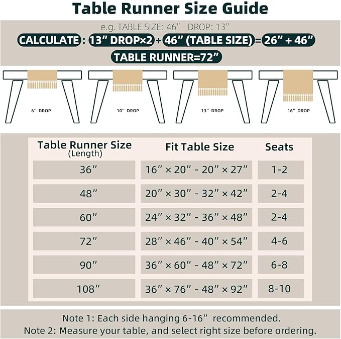 FEXIA Boho Table Runner for Home Decor with Tassels 72 Inches Farmhouse Long Pottery Barn Furniture Rustic Macrame Burlap Table Decoration for Living Room Bridal Shower (12x72 Inches)
