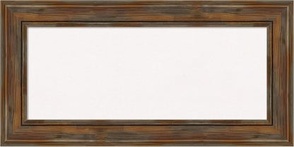 Amanti Art White Cork Board for Wall, 18x36 Vision Board with Brown Wood Frame, Medium Corkboard Office Decor for Home Organization, Country Rustic Corkboard Pinboard to Display Items for Home