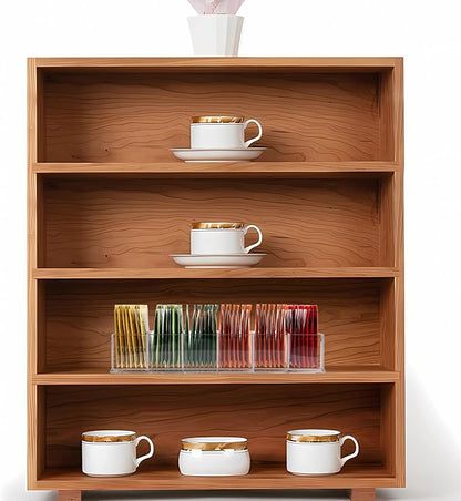 Tea Bag Organizer, Acrylic Tea Bag Holder, Clear Small Tea Packet Storage Box,Water Drink Packet Holder Organizer for Drawer, Countertop, Pantry, Kitchen, Cabinet, Shelf, 1 Pack