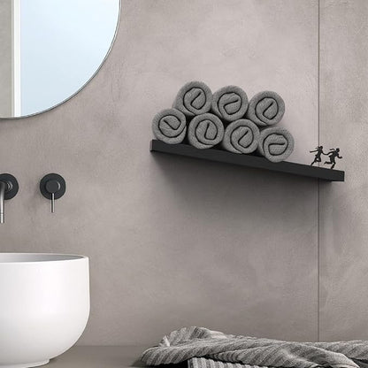 Artori Floating Toilet Paper Shelf Storage - Bathroom Wall Decorations, Tilted Wall Toilet Paper Holder, Mounted Toilet Decor Organizer for Tissue Rolls, Wipes, Towels, & More - Avalanche Black
