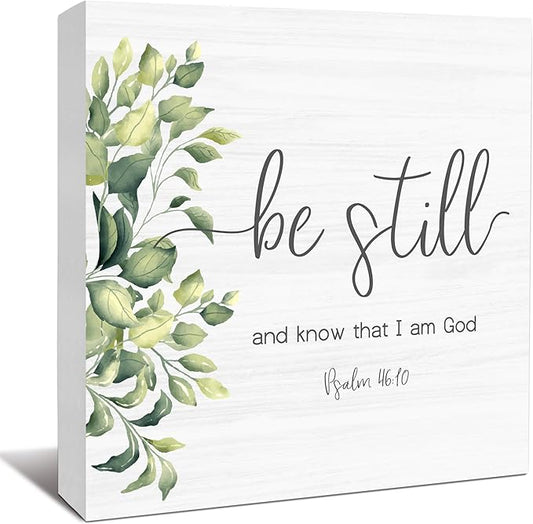 Farmhouse Decor, Christian God Home Decorations, Aesthetic Entry Way Table Shelf Wood Box Decor, Living Room Table Accessories, Boho Office Decorations For Work (01)