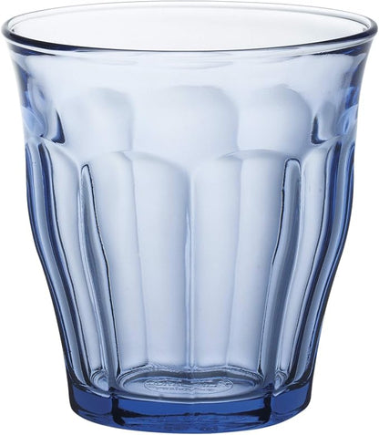 Duralex Made in France Picardie Marine Glass Tumbler Drinking Glasses, 7.75 ounce - Set of 6, Marine Blue