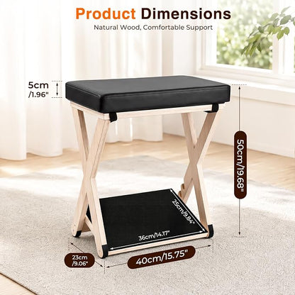 Adjustable Foot Rest Under Desk, Solid Wood Ergonomic Under Desk Footrest with Detachable Memory Foam Pad, Double Layer Foot Stool and Leg Rest with 3-Level Angle, for Home Office Gaming Chair