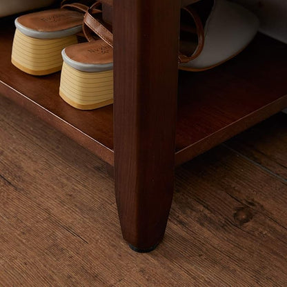 XKZG Storage Bench Wooden Shoe Rack Bench Rustic Solid Wood Entryway Bench (Brown,23.6")