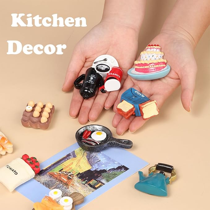 12pcs Food Fridge Magnets for Fridge Fun Cute Magnet Refrigerator Stickers for Kitchen Magnet Decorative Strong Resin Magnets Home Decor Office