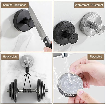 ZESLMG Suction Cup Hooks for Shower, White Wreath Hangers for Front Door Glass Window Bathroom Kitchen Wall, Removable Towel Holder Bath Robe Loofah Coat Hooks No Damage for Hanging, 4 Pack