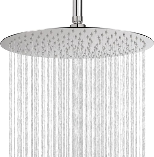 NearMoon Rain Shower Head, Ultra-Thin Design-Pressure Boosting, Awesome Some Experience, High Flow Stainless Steel Rainfall Head (16 Inch, Brushed Nickel)