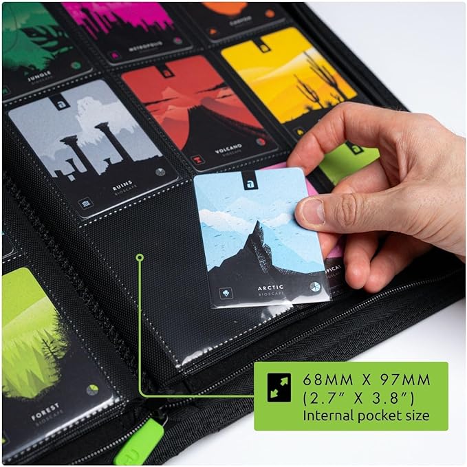 Vault X 9 Pocket Zip Binder, 360 Cards, Exo-Tec Material, 20 Side-Loading Pages (Black)