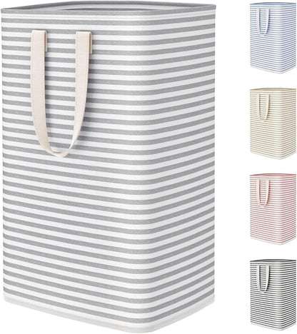 Lifewit 75L Large Collapsible Laundry Hamper, Tall Foldable Dirty Clothes Baskets Waterproof, Freestanding Design with Easy Carry Handles in Dorm Bedroom Bathroom College, Grey